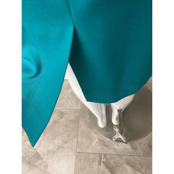 Le Suit Petite Teal Skirt Suit With Gold Tone Button 2 Pcs Set Size 8P - Picture 5 of 12